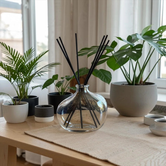 Difusor de Varillas Transparente de Vidrio Asimétrico Decorativo Brummé