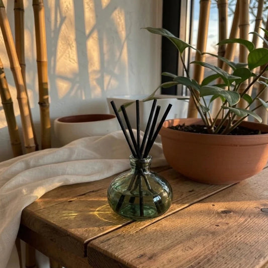 Difusor de Varillas Verde Transparente Vidrio Decorativo Brummé